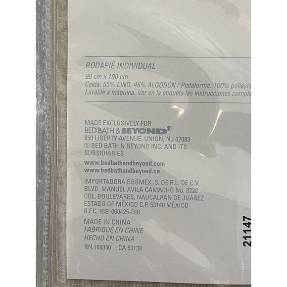 Nestwell Linen Cotton Blend Bedskirt Twin Natural Tan 15" Drop Neutrals Tailored - Picture 12 of 16